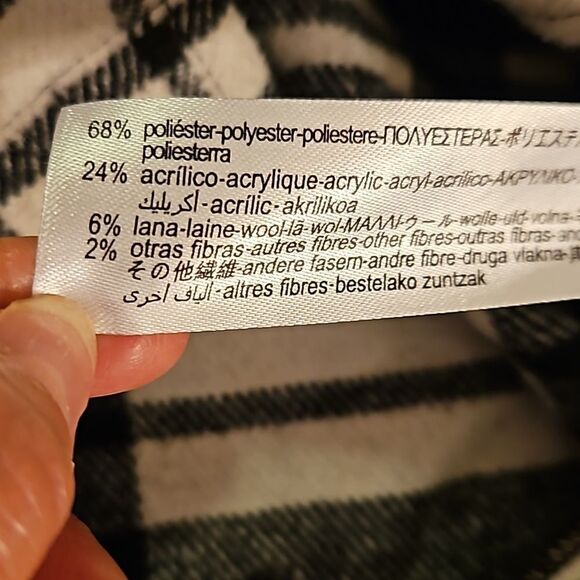 Zara black & white plaid oversized jacket size Small - Picture 12 of 14